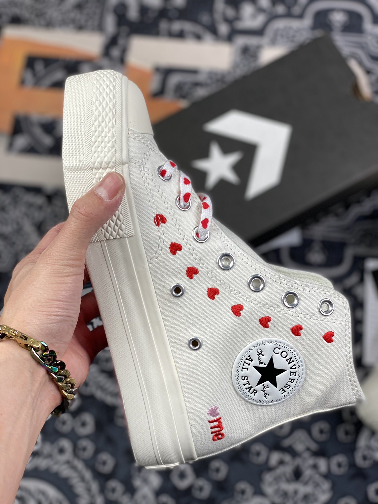 170 converse All Star Lift 厚底刺绣串心2022情人节限定款 A01599C